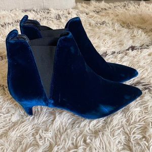 JCrew Blue Velvet Booties